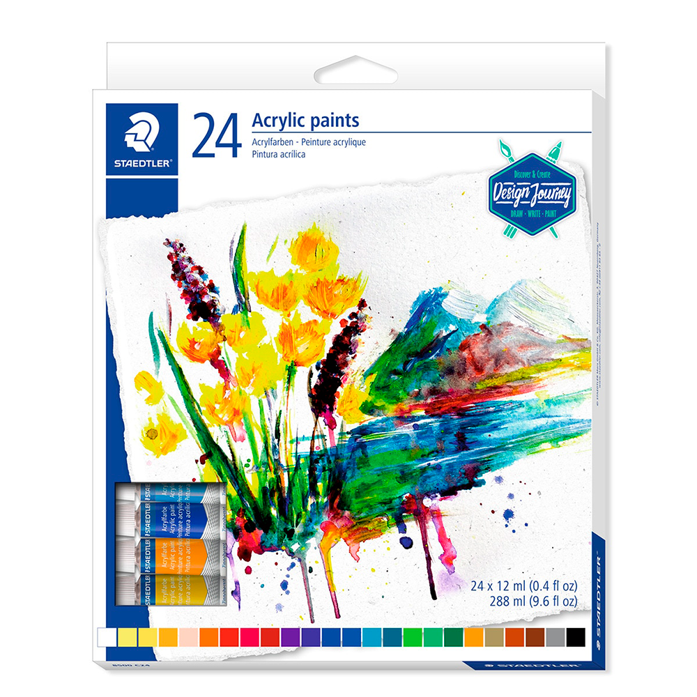 Juego de pinturas acrílicas – Kit de pintura artística de 24 colores para  madera, lienzo, tela, roca y vidrio, pintura acrílica no tóxica para niños
