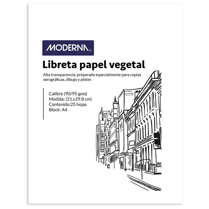 Libreta de papel vegetal 90/95g A4 Moderna » Libreria Moderna